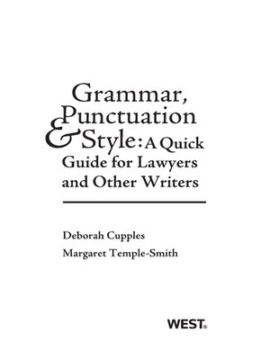 cover image of Grammar, Punctuation, and Style